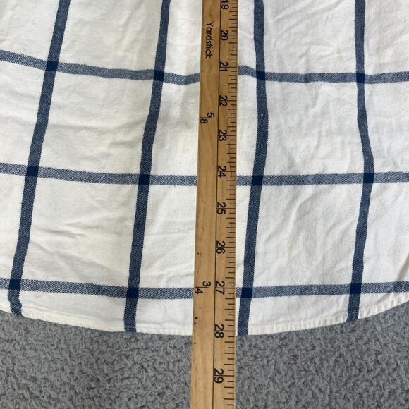 Universal Thread Flannel Shirt Women Small Blue White Plaid Oversized Fit Button - Picture 11 of 11